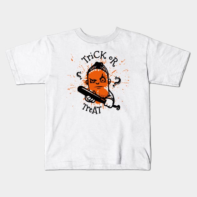 Halloween Trick Or Treat Horror Baseball Kids T-Shirt by TEEWEB